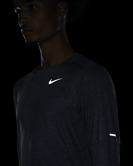Футболка мужская Nike Dri-FIT Element Smoke Grey/Grey Fog - Фото 7 большая