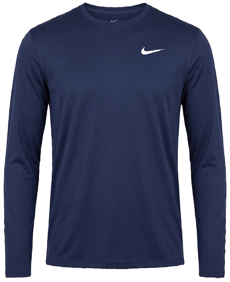 Лонгслив мужской Nike Dri-FIT Uv Miler Midnight Navy/Reflective Silver - Фото 1 большая