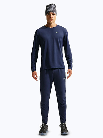 Лонгслив мужской Nike Dri-FIT Uv Miler Midnight Navy/Reflective Silver - Фото 5 большая