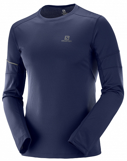 Футболка мужская Salomon Agile LS Night Sky - Фото 1 большая