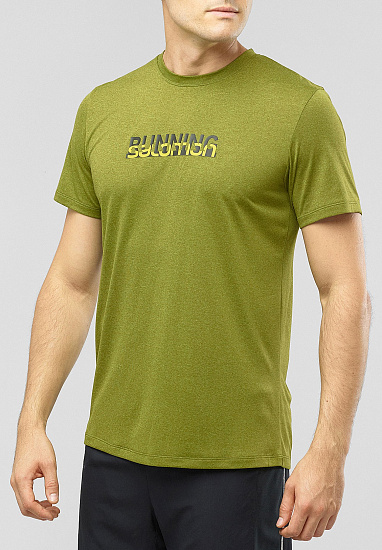 Футболка мужская Salomon Agile Graphic Tee Avocado - Фото 2 большая