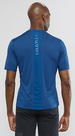 Футболка мужская Salomon Sense Ultra Tee Poseidon - Фото 3 большая