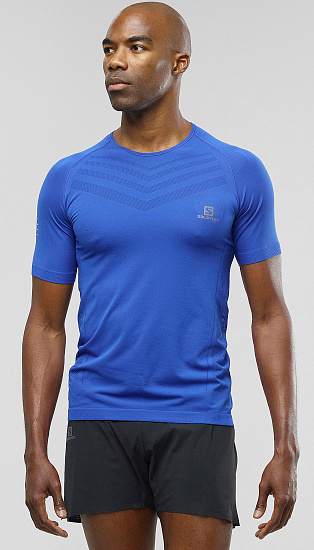 Футболка мужская Salomon Sense Pro Tee Nautical Blue - Фото 2 большая