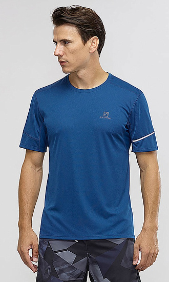 Футболка мужская Salomon Agile SS Tee Poseidon - Фото 2 большая
