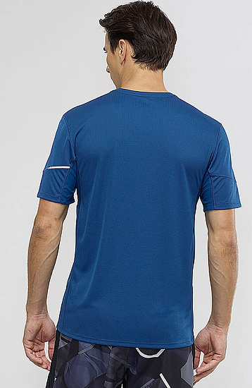 Футболка мужская Salomon Agile SS Tee Poseidon - Фото 3 большая