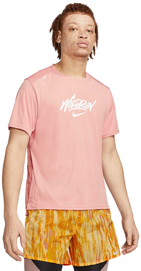 Футболка мужская Nike Rise 365 Wild Run Rust Pink - Фото 2 большая