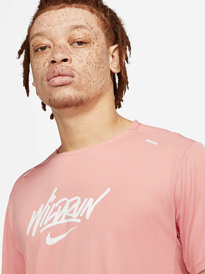 Футболка мужская Nike Rise 365 Wild Run Rust Pink - Фото 4 большая
