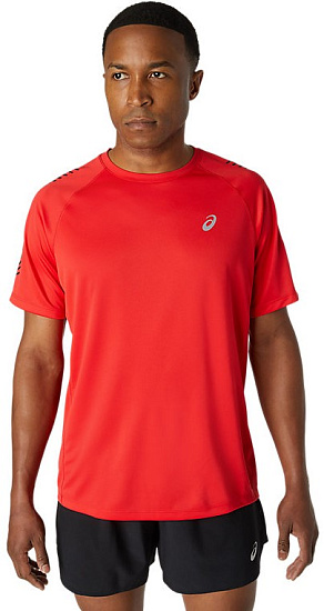Футболка мужская ASICS Icon Ss Electric Red/Performance Black - Фото 3 большая