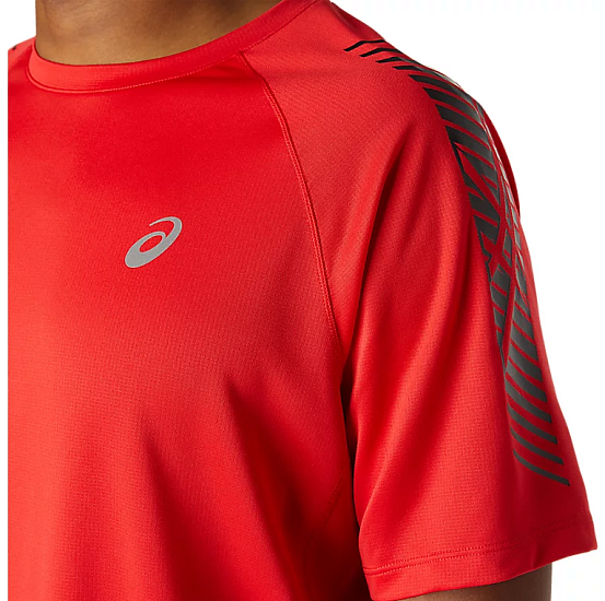 Футболка мужская ASICS Icon Ss Electric Red/Performance Black - Фото 6 большая
