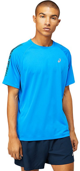 Футболка мужская ASICS Icon Ss Electric Blue/French Blue - Фото 3 большая