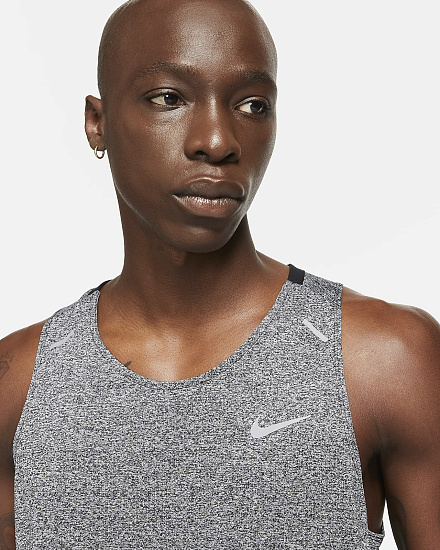 Майка мужская Nike Dri-FIT Rise 365 Black/Heather - Фото 5 большая
