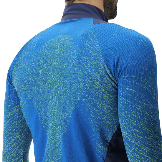 Лонгслив мужской UYN Running Exceleration Windproof Lapis/Lime - Фото 3 большая