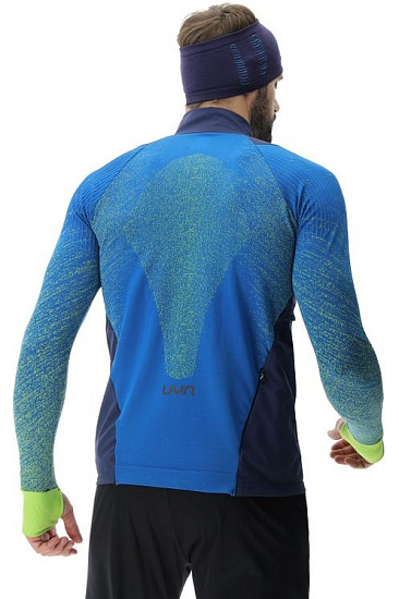 Лонгслив мужской UYN Running Exceleration Windproof Lapis/Lime - Фото 6 большая