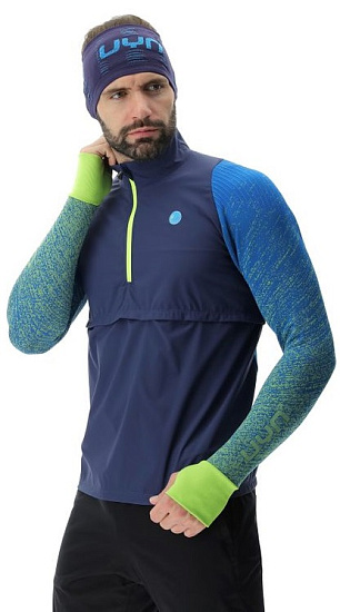 Лонгслив мужской UYN Running Exceleration Windproof Lapis/Lime - Фото 7 большая