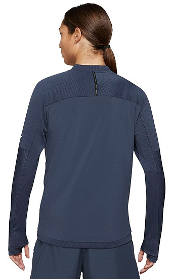 Футболка мужская Nike Dri-Fit Element Run Division Full-Zip Thunder Blue/Reflective Silver - Фото 2 большая