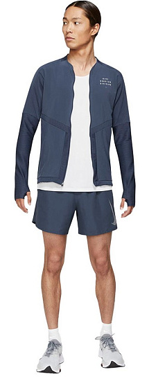 Футболка мужская Nike Dri-Fit Element Run Division Full-Zip Thunder Blue/Reflective Silver - Фото 8 большая