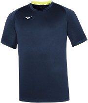 Футболка мужская Mizuno Core Navy/Yellowfluo