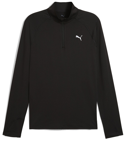 Лонгслив мужской Puma Run Vel Cldspn 1/4 Zip Black - Фото 1 большая