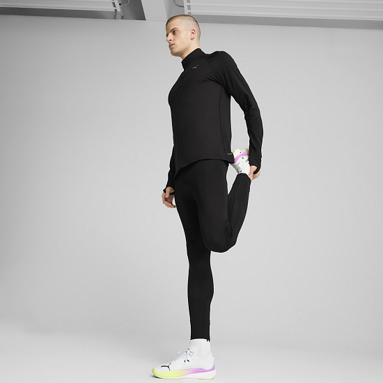 Лонгслив мужской Puma Run Vel Cldspn 1/4 Zip Black - Фото 5 большая