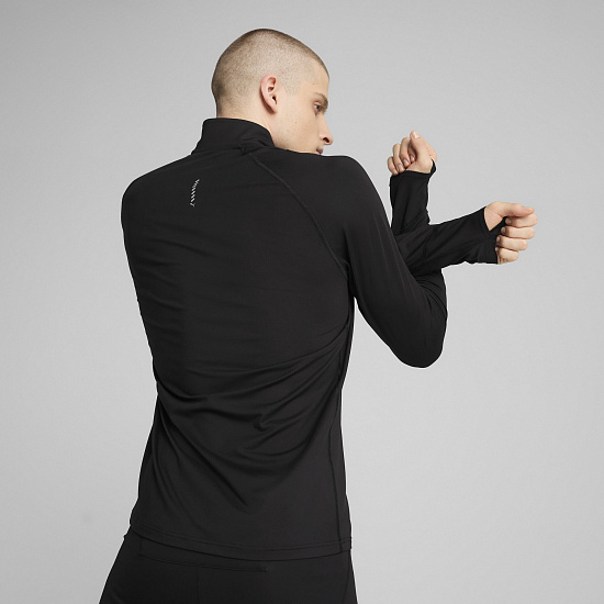 Лонгслив мужской Puma Run Vel Cldspn 1/4 Zip Black - Фото 6 большая