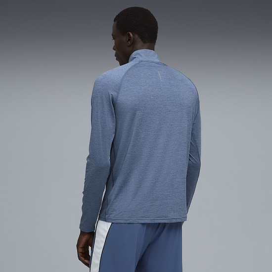 Лонгслив мужской Puma Run Vel Cldspn 1/4 Zip Dark Indigo/Heather - Фото 4 большая