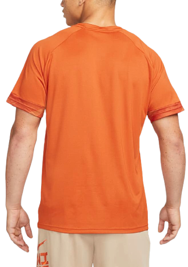 Футболка мужская Nike Dri-FIT Sport Clash Sport Spice/Light Cognac/Total Orange  - Фото 4 большая