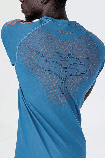 Футболка мужская X-Bionic Twyce Run Mineral Blue/Orange - Фото 3 большая