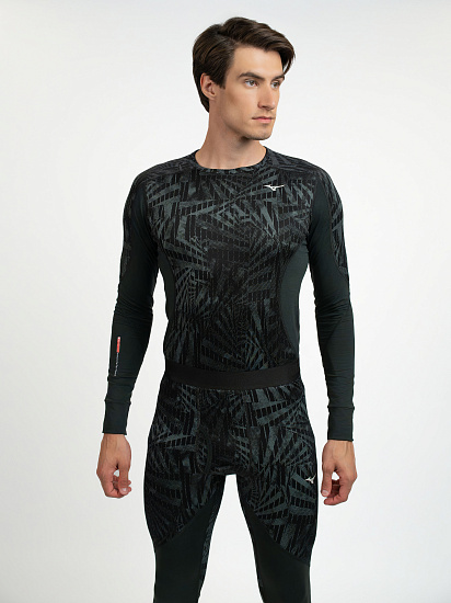 Лонгслив мужской Mizuno Virtual Body G4 Crew Black - Фото 3 большая