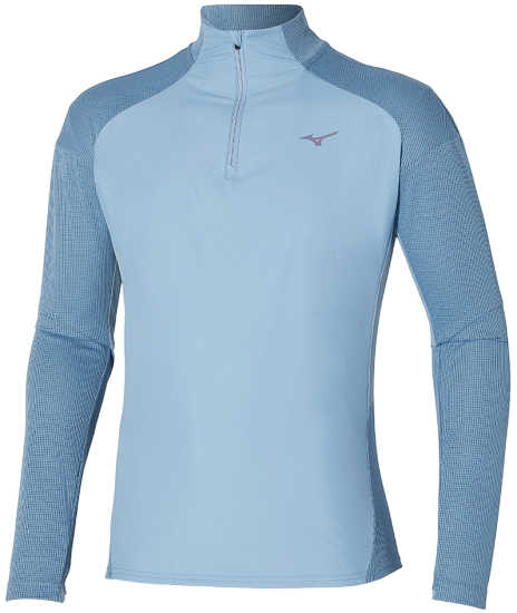 Лонгслив мужской Mizuno Hybrid Ls Parisian Blue - Фото 1 большая