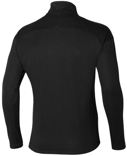 Лонгслив мужской Mizuno Hybrid Half Zip Black/Blue Wing Teal - Фото 2 большая