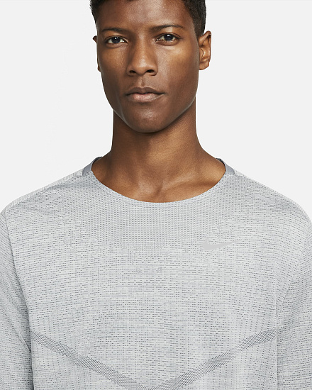 Футболка мужская Nike Dri-FIT ADV Techknit Ultra Light Smoke Grey/Heather - Фото 4 большая