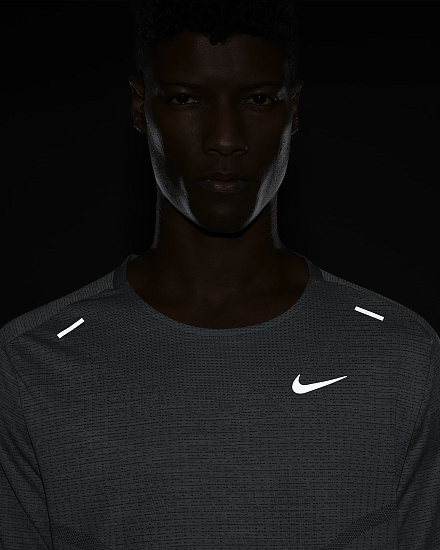 Футболка мужская Nike Dri-FIT ADV Techknit Ultra Light Smoke Grey/Heather - Фото 7 большая