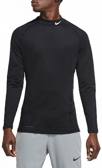 Футболка мужская Nike Pro Warm Black - Фото 1 большая