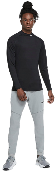 Футболка мужская Nike Pro Warm Black - Фото 3 большая