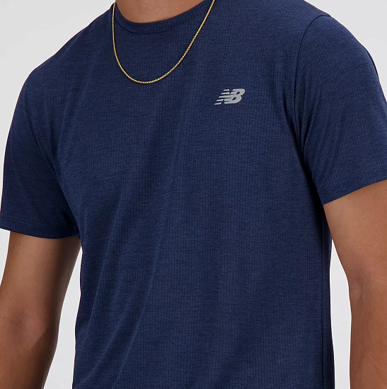 Футболка мужская New Balance NB Athletics Run NB Navy Heather - Фото 6 большая