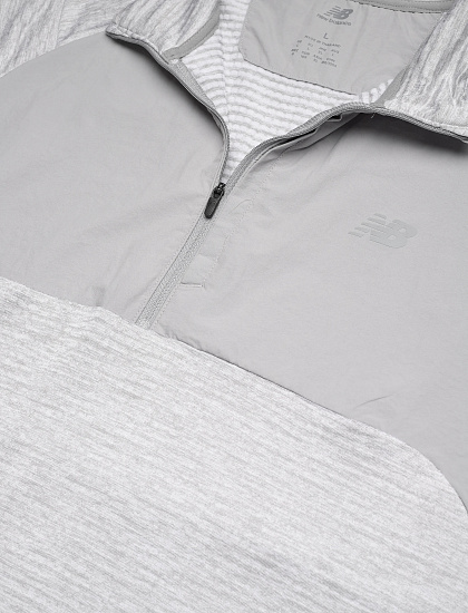 Лонгслив мужской New Balance Athletics Heat Grid 1/2 Zip Athletic Grey - Фото 10 большая
