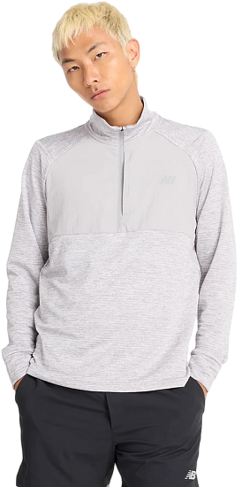 Лонгслив мужской New Balance Athletics Heat Grid 1/2 Zip Athletic Grey - Фото 1 большая