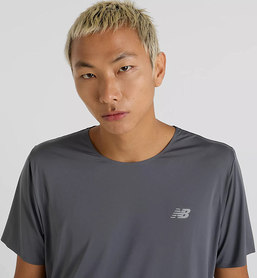 Футболка мужская New Balance Race Day Graphite - Фото 5 большая
