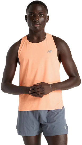 Майка мужская New Balance Race Day Ultra Light Singlet Hot Mango - Фото 3 большая