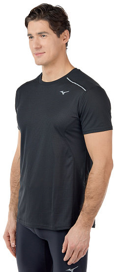 Футболка мужская Mizuno Dry Aeroflow Чер - Фото 4 большая