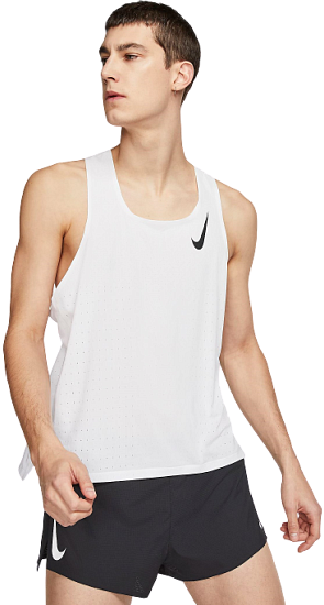 Майка мужская Nike AeroSwift Singlet White - Фото 2 большая