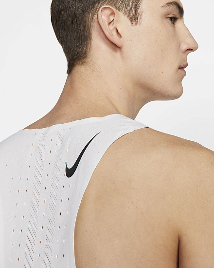 Майка мужская Nike AeroSwift Singlet White - Фото 5 большая