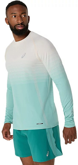 Лонгслив мужской ASICS Seamless Top Birch/Oasis Green - Фото 5 большая