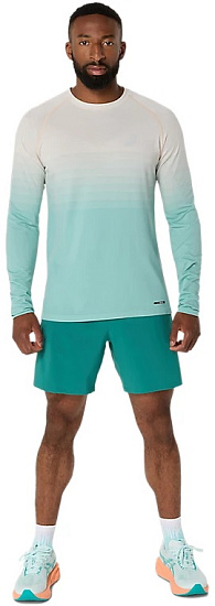 Лонгслив мужской ASICS Seamless Top Birch/Oasis Green - Фото 8 большая