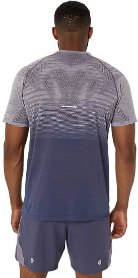 Футболка мужская ASICS Seamless Top Lavender Grey/Indigo Fog - Фото 4 большая