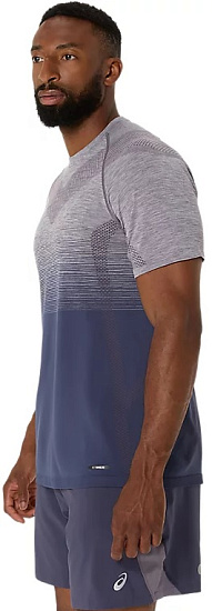 Футболка мужская ASICS Seamless Top Lavender Grey/Indigo Fog - Фото 5 большая