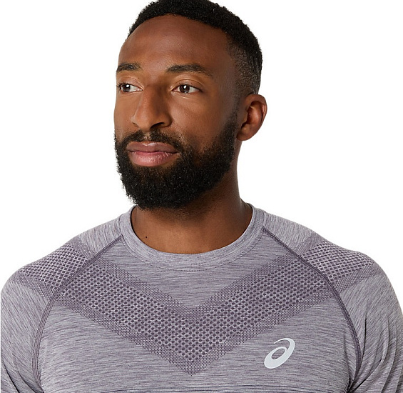 Футболка мужская ASICS Seamless Top Lavender Grey/Indigo Fog - Фото 6 большая