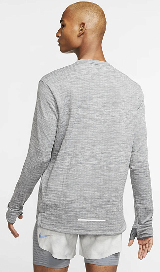Футболка мужская Nike Therma Sphere 3.0 Ls Iron Grey/Htr/Grey Fog/Reflective Silv - Фото 2 большая