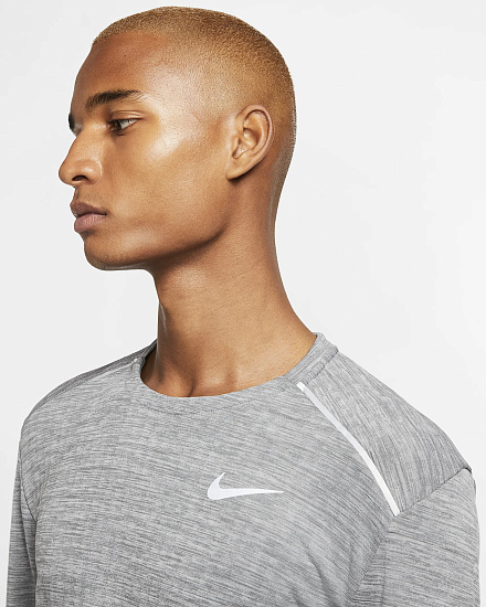 Футболка мужская Nike Therma Sphere 3.0 Ls Iron Grey/Htr/Grey Fog/Reflective Silv - Фото 3 большая