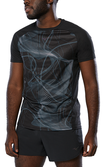 Футболка мужская Mizuno Aero Black - Фото 3 большая